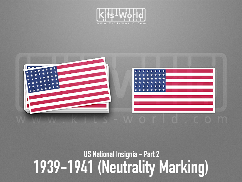 Kitsworld SAV Sticker - US National Insignia - 1939-1941 (Neutrality Marking) W:100mm x H:55mm 